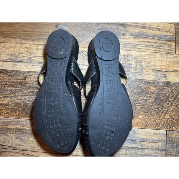 Clarks Artisan Collection Black Leather Sandals Women’s Size 8M‎ - Picture 9 of 10